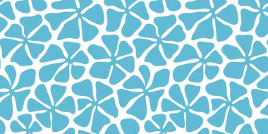 Soyut mavi ve beyaz çiçek desenleri. Moda çağdaş çiçekli arka plan çizimi. Doğal organik bitkiler sanat eserleri duvar kağıdı bırakırlar. Klasik bahar