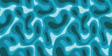 Kusursuz desenli soyut arkaplan ve renkli dalgalar. Sıvı dalgalar. Retro saykodelik tarzda modaya uygun vektör çizimi.