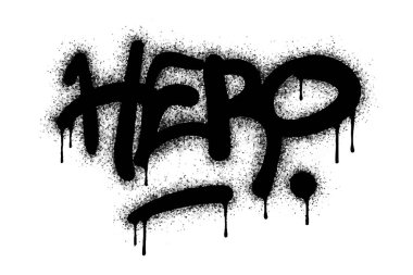 Kahraman graffiti kelimesi beyaza siyahla yazılır.