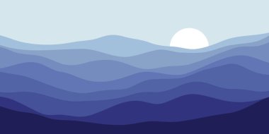 Dağ renkleri, şeffaf dalgalar, günbatımı, soyut cam şekiller, modern arkaplan, tasarım vektörü çizimi