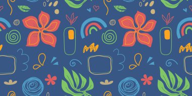 İzole edilmiş beyaz arka planda modaya uygun karalamalar ve soyut doğa simgeleri. Büyük bir yaz koleksiyonu, alışılmadık organik şekiller, el yapımı matisse sanat tarzı. Buna dahil