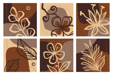 Yaratıcı minimalist el çizimi soyut sanat geçmişi. Modern estetik çizimler. Duvar dekorasyonu, kartpostal, poster, broşür için çağdaş sanatsal tasarım koleksiyonu