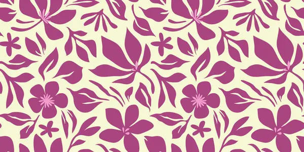 Soyut, çiçekli, kusursuz desen. Moda çağdaş çiçekli arka plan çizimi. Doğal organik bitkiler sanat eserleri duvar kağıdı bırakırlar. Klasik bahar