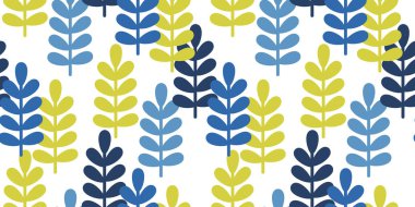 Beyaz arka planda tekrarlayan yaprak deseninin kusursuz vektör çizimi. Doğa teması gerektiren çevre dostu tasarımlar, tekstil ve dijital projeler için ideal.