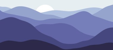 Dağ renkleri, şeffaf dalgalar, günbatımı, soyut cam şekiller, modern arkaplan, tasarım vektörü çizimi