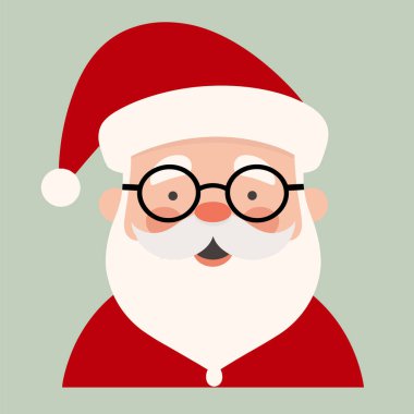 Gözlüklü Noel Baba çizgi filmi izole edilmiş arka planda