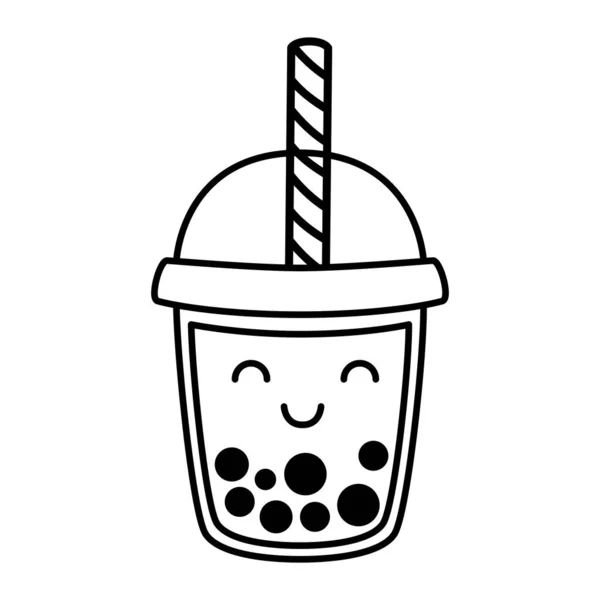 Silueta Bubble Tea Flavors Cup Design Collection Pearl Milk Tea — Archivo Imágenes Vectoriales