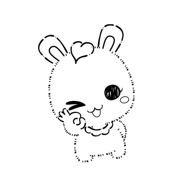Pagina Colorare Coniglio Coniglio — Vettoriale Stock