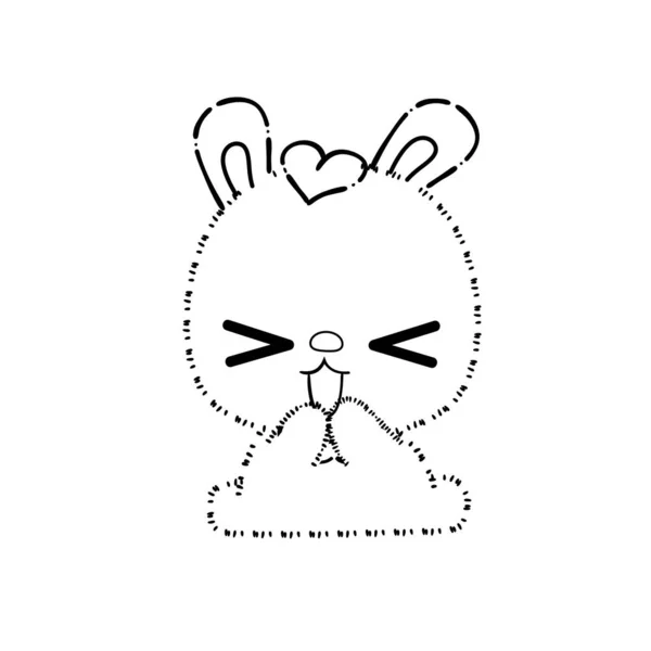 Bunny Rabbit Coloring Page — Stock Vector