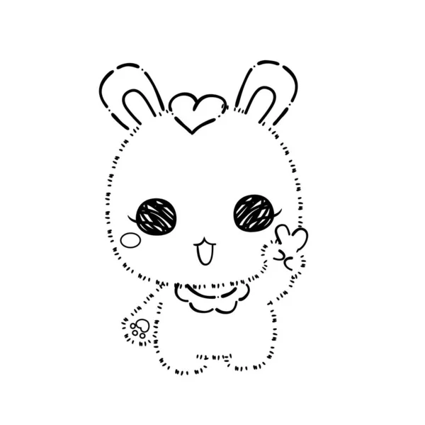 Tavşan Tavşan Boyama Sayfası — Stok Vektör