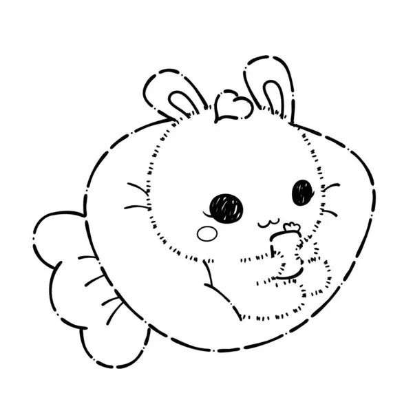 Bunny Rabbit Coloring Page — Stock Vector