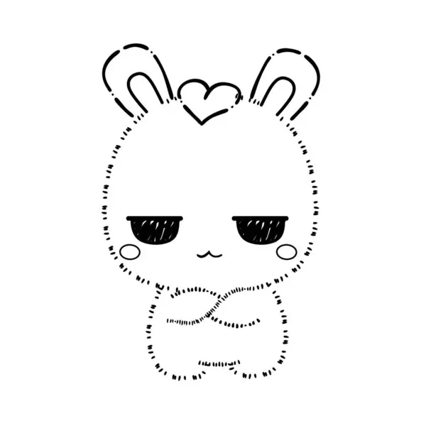Bunny Página Para Colorear Conejo — Vector de stock