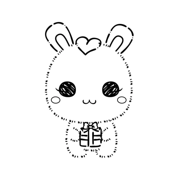 Кролик Раскраска Кролика — стоковый вектор
