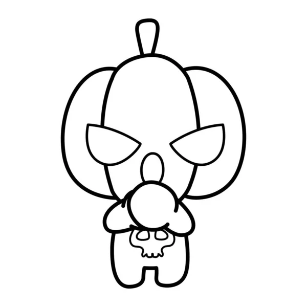 Abóbora Monstro Abóbora Dia Das Bruxas Design Personagens Desenhos Animados — Vetor de Stock