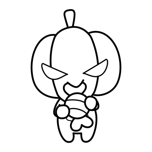 Een Pompoen Halloween Pompoen Monster Vakantie Tekenfilm Karakter Ontwerp Van — Stockvector