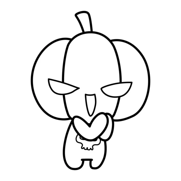 Pumpkin Halloween Pumpkin Monster Holidays Cartoon Character Design Coloring Books — Stock Vector