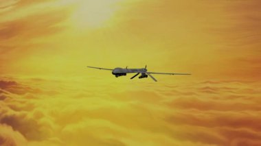 Muharebe devriyesinde tam teçhizatlı askeri hava aracı