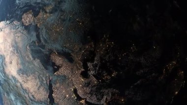 Uzaydan gelen dünya, yavaş dolaşım.