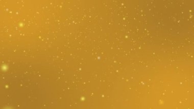 Many white snowflakes falling down on a orange background