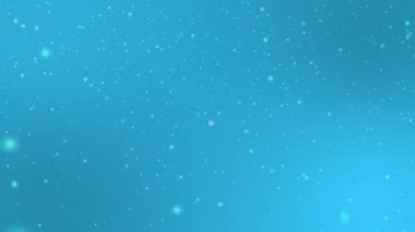 Many white snowflakes falling down on a blue background