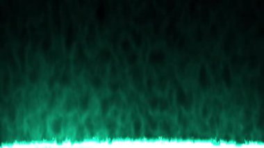 Green flames on a black background, bright fire