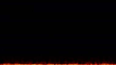 A line of real flames ignite on a black background.