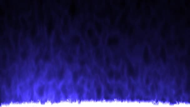 Синее Пламя Черном Фоне Яркий Огонь — стоковое видео