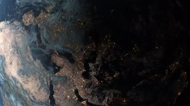 Uzaydan gelen dünya, yavaş dolaşım.