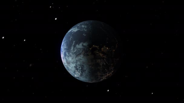 宇宙からの惑星地球 ゆっくりとした循環 — ストック動画
