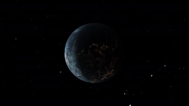 宇宙からの惑星地球 ゆっくりとした循環 — ストック動画