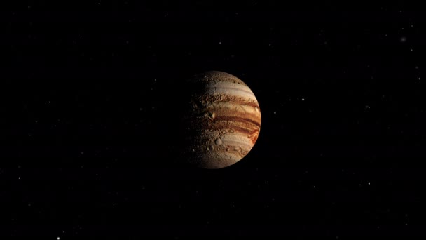 Планета Юпітер Обертається Своїй Орбіті Космічному Просторі — стокове відео
