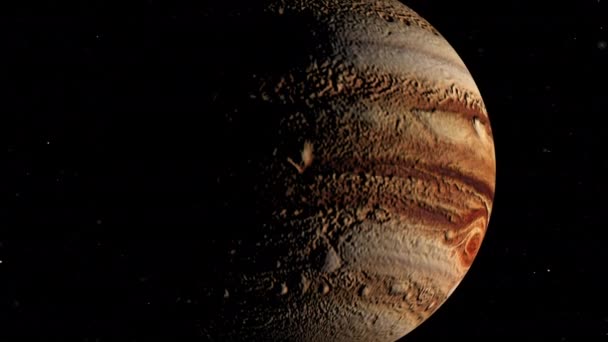 Júpiter Planeta Girando Sua Própria Órbita Espaço Exterior — Vídeo de Stock