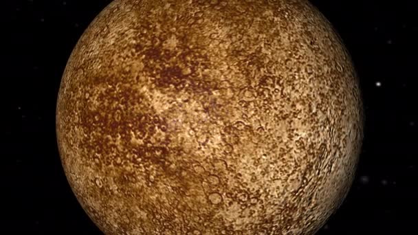 Mercure Planète Tournant Sur Propre Orbite Dans Espace — Video