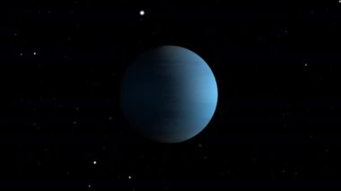 Uranüs gezegeni dış uzayda kendi yörüngesinde dönüyor.