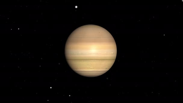 Saturne Planète Tournant Dans Propre Orbite Dans Espace Extérieur — Video