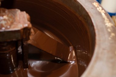 Çikolata karıştırma için makine. Yakın çekim