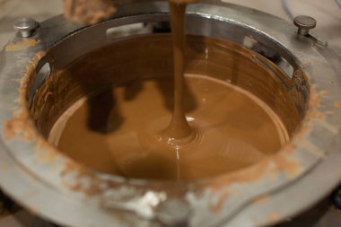 Çikolata karıştırma için makine. Yakın çekim