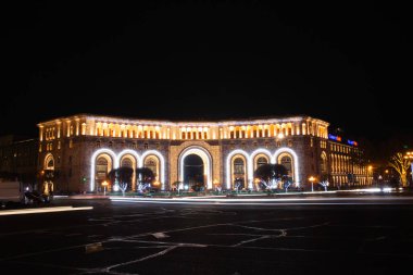 Cumhuriyet Meydanı için Noel, Yerevan - Ermenistan dekore edilmiştir.
