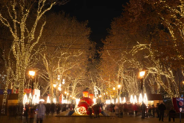 Plaza República Decorada Para Navidad Ereván Armenia — Foto de Stock