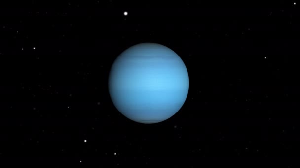 Uranus Planet Roterar Sin Egen Omloppsbana Yttre Rymden — Stockvideo