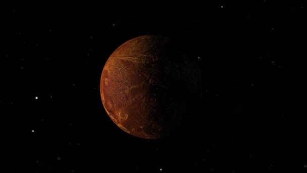 Планета Венера Вращается Своей Орбите Открытом Космосе — стоковое видео