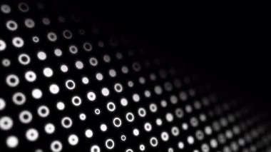  Siyah arka plandaki birçok çemberin animasyon arka planı. Teknoloji için ideal zemin.