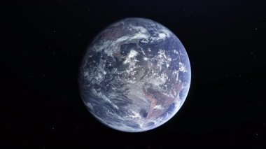  Dünya 'yı uzaydan döndüren 3 boyutlu animasyon.