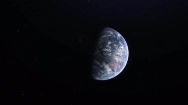  Dünya 'yı uzaydan döndüren 3 boyutlu animasyon.