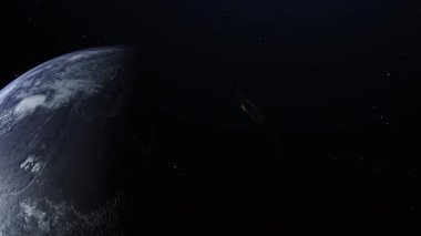  Dünya 'yı uzaydan döndüren 3 boyutlu animasyon.