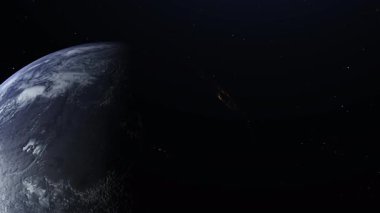  Dünya 'yı uzaydan döndüren 3 boyutlu animasyon.