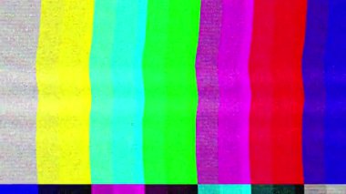 Sinyal Eski Vintage TV yok. Statik Renk Gürültüsü Örtüsü. Arıza Hatası Video Hasarı. Yanlış Parazit.