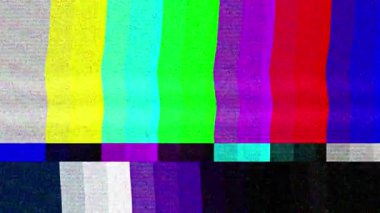 Sinyal Eski Vintage TV yok. Statik Renk Gürültüsü Örtüsü. Arıza Hatası Video Hasarı. Yanlış Parazit.