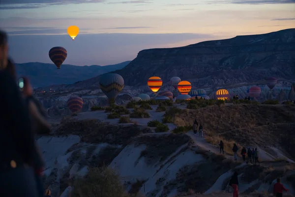 2022 Cappadocië Turkije Toerisme Natuur Mensen Mensen Kijken Naar Het — Stockfoto