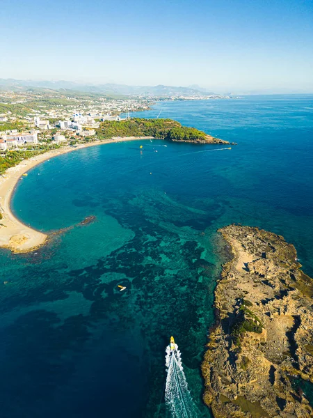 Türkiye Baş Döndürücü Doğal Deniz Kıyıları Okurcalar Plajlarının Dikey Çekimi — Stok fotoğraf